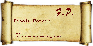 Finály Patrik névjegykártya